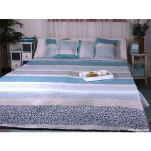 Adria ágytakaró kék és fehér színben virágmintával - Adria