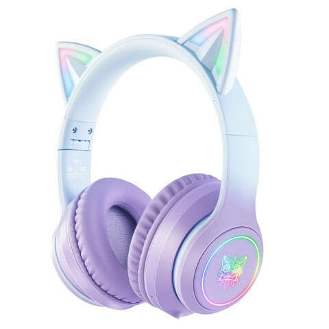 Onikuma B90 Vezeték nélküli Gaming headset - Lila - Cicafüles, mi...