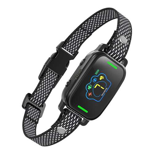 ENZIRO Professional Bark Collar, Adjustable, Display, 5 Modes, 7 Levels, Rechargeable, Automatic, Waterproof, Dust, Snow, Black