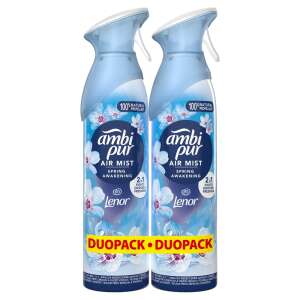 Ambi Pur Spring Awakening Air Mist Duo Pack, 2 x 185ml, 100% натурален пропелент, аромат, вдъхновен от Lenor, освежител за въздух - Дом и градина