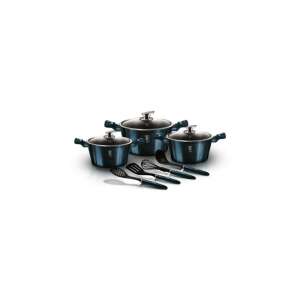 Berlinger Haus Aquamarine Metallic Line 10 részes edénykészlet márvány bevonattal és eszközökkel - Berlinger Haus Edénykészlet