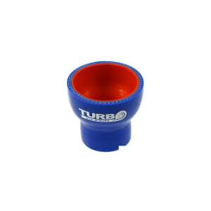 TurboWorks 63-70mm Blue Silicone Reducer, 80mm Length, Reinforced 4-ply, 5.5-6mm Wall Thickness, -70°C to +260°C Temperature Resistance - TurboWorks