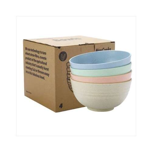 4er Set 15cm Schalen aus Weizenstroh, von Now Foods