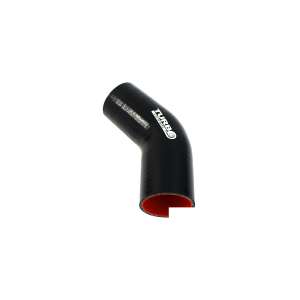 TurboWorks 67° Black 38mm Silicone Elbow, Reinforced 4-ply Silicone Hose - TurboWorks