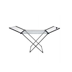 DILA Clothes Drying Rack, 176 x 56 cm, 92 cm high, black metal frame, foldable, for indoor and outdoor use - Nonbrand Clothes Dryer