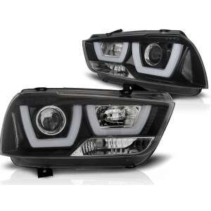 Faruri cu proiector negru Dodge Charger LX II 2011-2015 cu lumini de zi cu LED - Lumini auto