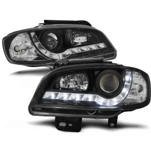 Seat Ibiza / Cordoba 1999-2002 Fekete Projektor Fényszórók LED Nappali Menetfényekkel - Autólámpa