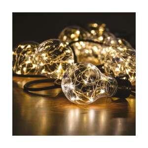 Tejút fénysor, 10 db LED izzó, 5 méter hosszú, meleg fehér fény, kültéri használatra - Nonbrand Fényfüzér