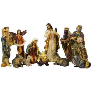 11 piece Nativity scene set, featuring the Holy Family, angels, shepherds, animals, and the three wise men - Nonbrand Christmas Decoration