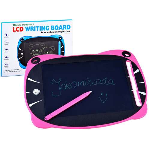 Pink LCD writing board for kids, drawing tablet with stylus, Yokomusicada brand