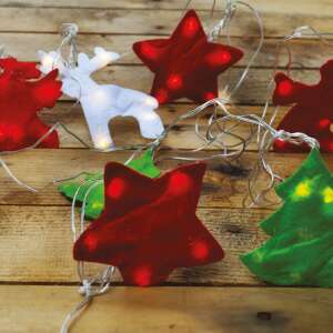 Fairy Light String, Transparent Cable, with Christmas Motifs 36369396 - String Light