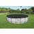 Bestway Flowclear 549cm round pool cover, black, on a white pool