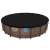 Bestway Flowclear 549cm runde Pool-Abdeckung, schwarz, auf einem braunen Pool