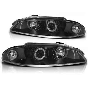 Mitsubishi Eclipse 1997-1998 Faruri cu proiector negru cu Angel Eyes - Lumini auto