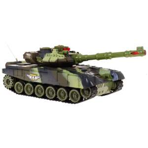 Remote control tank, camouflage green, with sound and light effects - Nonbrand Remote control vehicle
