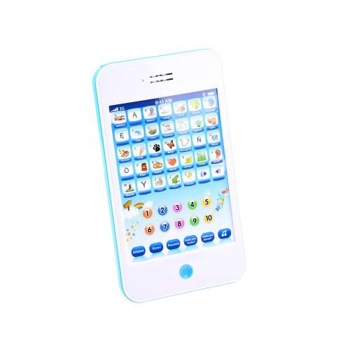 Tabletă interactivă educațională albastră pentru copii, învățarea alfabetului și numerelor poloneze
