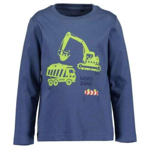 Blue Seven Langarm-Shirt für Jungen mit glow-in-the-dark Baufahrzeug-Druck, Größe 2-3 Jahre (98 cm)