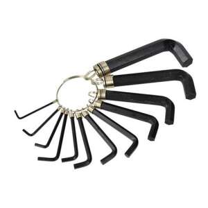 8 piece Allen key set, 2-10mm, black, with keyring - Hand tool