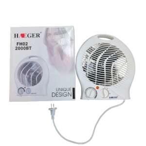 Haeger FH02 2000BT electric fan heater, white, 2000W, 220V, 50Hz, 9A, with thermostat, overheat protection, and LED indicator - Space Heater