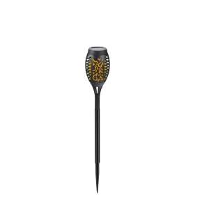 Solar powered LED torch lamp with flickering flame effect, 60 cm tall, black color - Outdoor Decorative Lamp