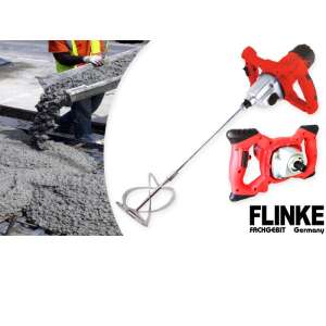Flinke FK-3001 Electric Paint and Mortar Mixer, 2650W, 30 Nm, 580 mm shaft, 12 cm mixing diameter, 0-800 RPM, 2 m cable, 5.54 kg, with usage example - Mortar Mixer