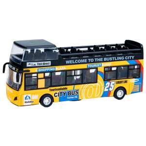 Yellow double-decker city bus toy model with lights and sounds - Nonbrand Kids's play car