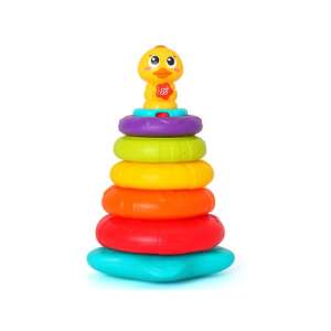 Colorful stacking toy with a duck on top, for babies and toddlers - Ramiz Developmental Toy for Baby