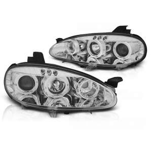 Pair of Chrome Projector Headlights with Angel Eyes for Mazda MX-5 2001-2005 - Car light