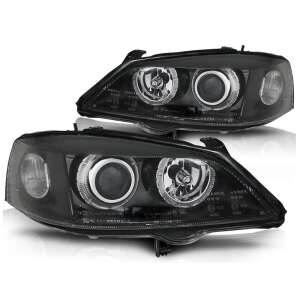 Opel Astra G 1997-2004 Fekete Angel Eyes Projektoros Első Lámpa - Autólámpa