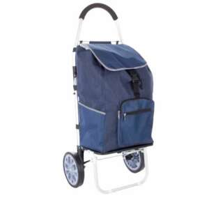 Nagyméretű összecsukható gurulós bevásárlótáska - kék