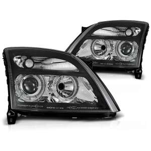 Opel Vectra C 2002-2005 Fekete Angel Eyes Első Lámpa - Autólámpa