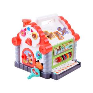 Interactive activity house with animal shapes, piano, abacus, and other features for toddlers - Developmental Toy for Toddler