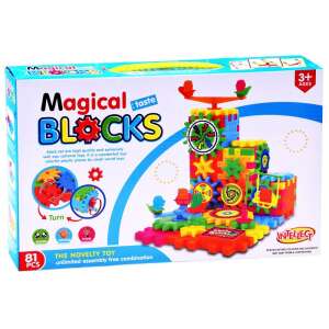 Set de construcție Magical Blocks 81 de piese pentru copii, cu blocuri colorate, angrenaje și animale, perfect pentru joaca imaginativă și învățarea STEM - Jocuri de constructie - Lego