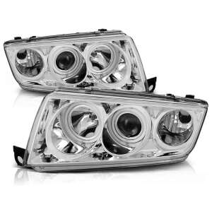 Skoda Fabia 1999-2008 Króm Angel Eyes Első Lámpa - Autólámpa