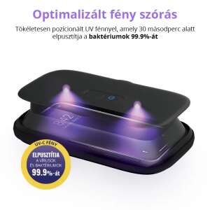 HoMedics UV Clean UV-C light phone sanitizer, black, kills 99.9% of germs and viruses - Homedics