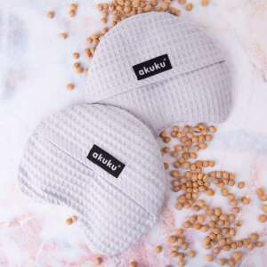 Akuku cseresznyemaggal töltött mellpárna, 2 db, szürke, szoptató nőknek tervezve - Akuku