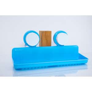 TRENDY'S blue bathroom shelf with suction cups, wall mounted, storage organizer - Other bathroom accessory