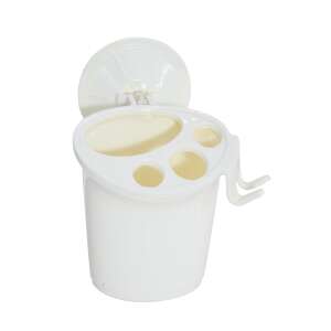 White wall mounted toothbrush holder with suction cup, holds 3 toothbrushes, toothpaste and razor - Other bathroom accessory