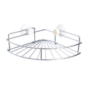 TRENDY S corner shelf, bathroom storage, suction cup, no drilling, chrome, metal - Other bathroom accessory