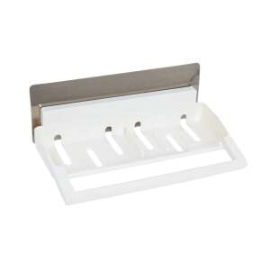 TRENDY'S 2 in 1 towel and soap holder, white, with stainless steel adhesive strip - Other bathroom accessory