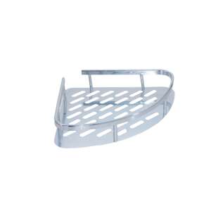 TRENDY'S Corner Bathroom Shelf, Silver, Self-Adhesive, No Drilling, 22cm x 22cm x 9.3cm - Other bathroom accessory