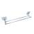 TRENDY'S double towel rack, chrome, self-adhesive, no drilling, bathroom towel holder