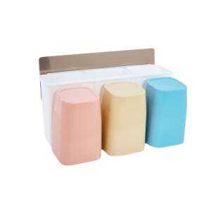 TRENDY'S toothbrush holder, wall mounted, 3 cups, pink, beige, blue - Other bathroom accessory