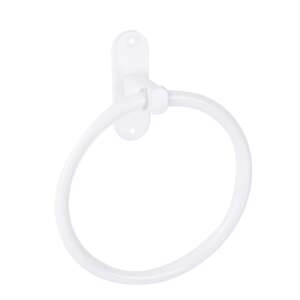 TRENDY S white towel ring, wall mounted, 17cm x 9cm - Towel rack