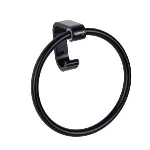 Black towel ring, wall mounted, for bathroom, kitchen, or bedroom - Towel rack