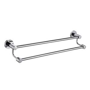 TRENDY S double towel rack, stainless steel, bathroom, wall mounted - Towel rack