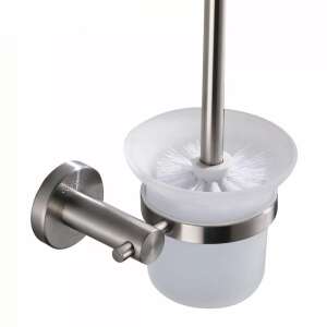 TRENDY'S WC kefe tartó, falra szerelhető, rozsdamentes acél, kefével - WC kefe & tartó