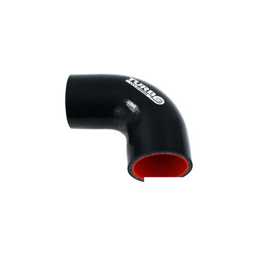 TurboWorks 90° Fekete 84mm Könyök Szilikon, Megerősített 4-szeres szövetszálú, 5.5 mm falvastagságú, 5.5 bar nyomásnak, -50°C és +260°C hőmérsékletnek ellenáll - Autós szilikoncső és szűkítő