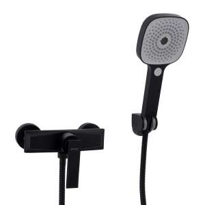 Trendy's Zuhanycsaptelep, Vékony Kivitel, Matt Fekete, fekete zuhanycsaptelep zuhanyrózsával - Trendy S Csaptelep