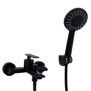 Trendy's Kád Csaptelep, Vékony Kivitel, Matt Fekete, Fekete Kádcsaptelep Zuhanyfejjel - Trendy S Csaptelep